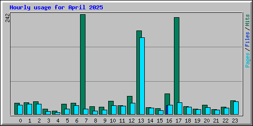 Hourly usage for April 2025